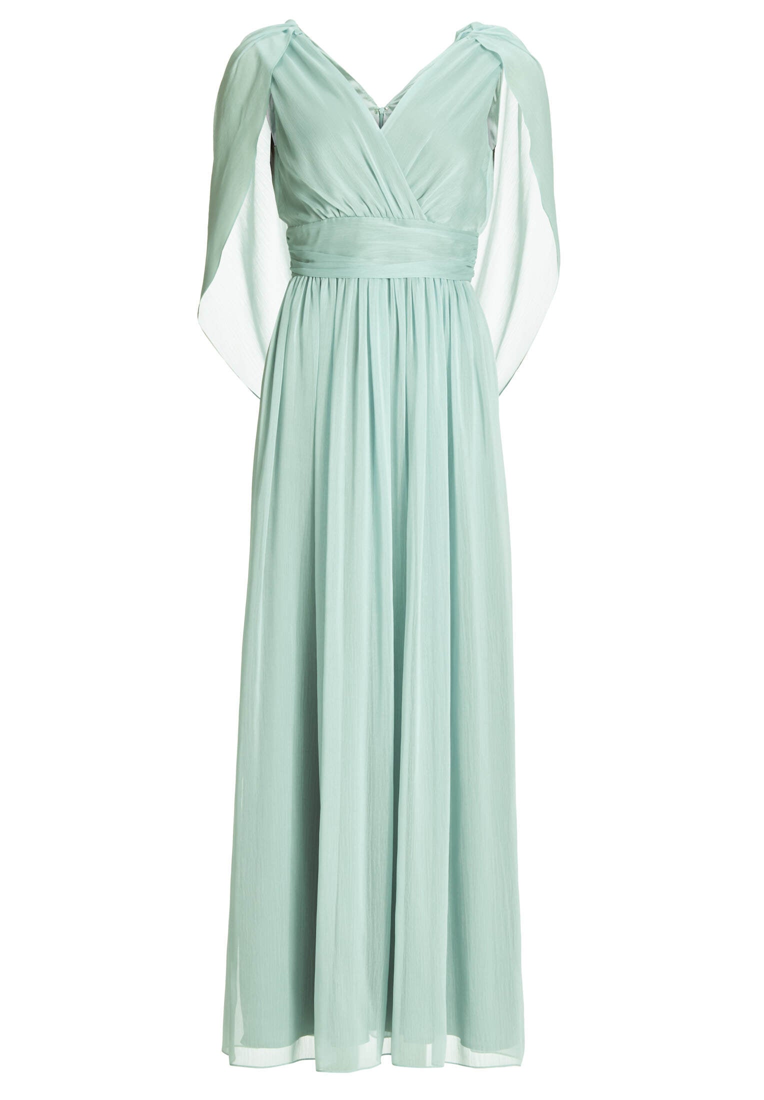 Abendkleid aus Crinkle Chiffon mit Schal-Cape