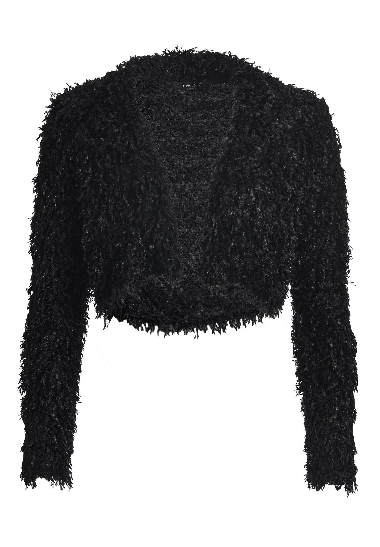 Jersey Bolero mit fedriger Optik