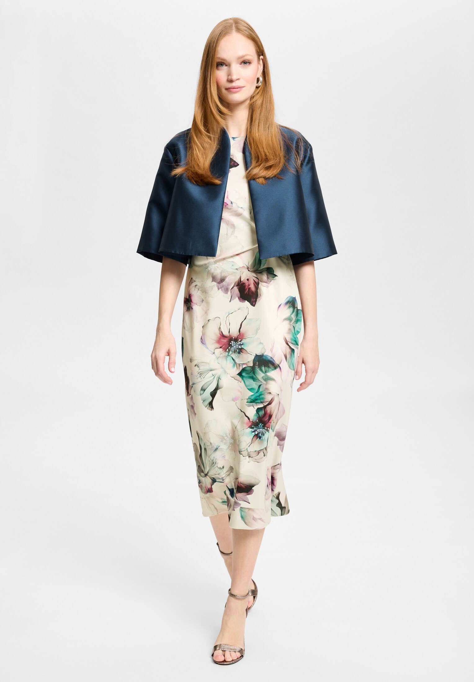 Oversized Jacke aus Twill navy