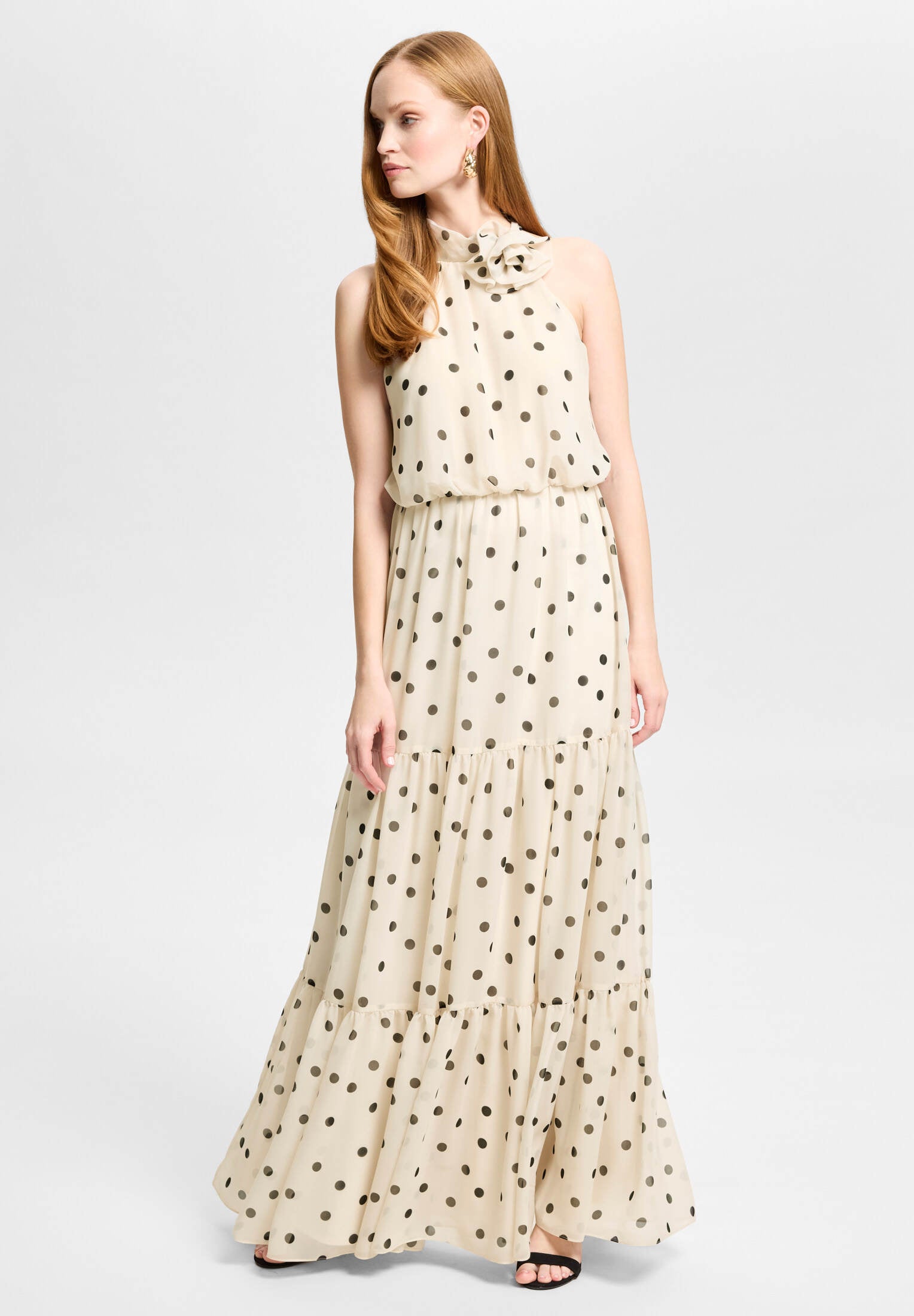 Abendkleid aus Chiffon mit Polka Dots