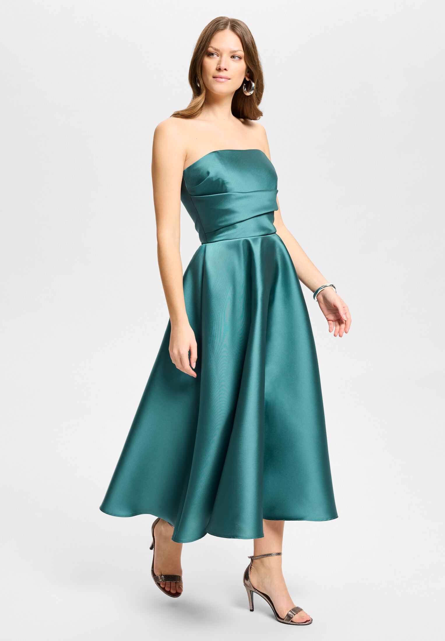 Cocktailkleid mit Korsage aus Twill