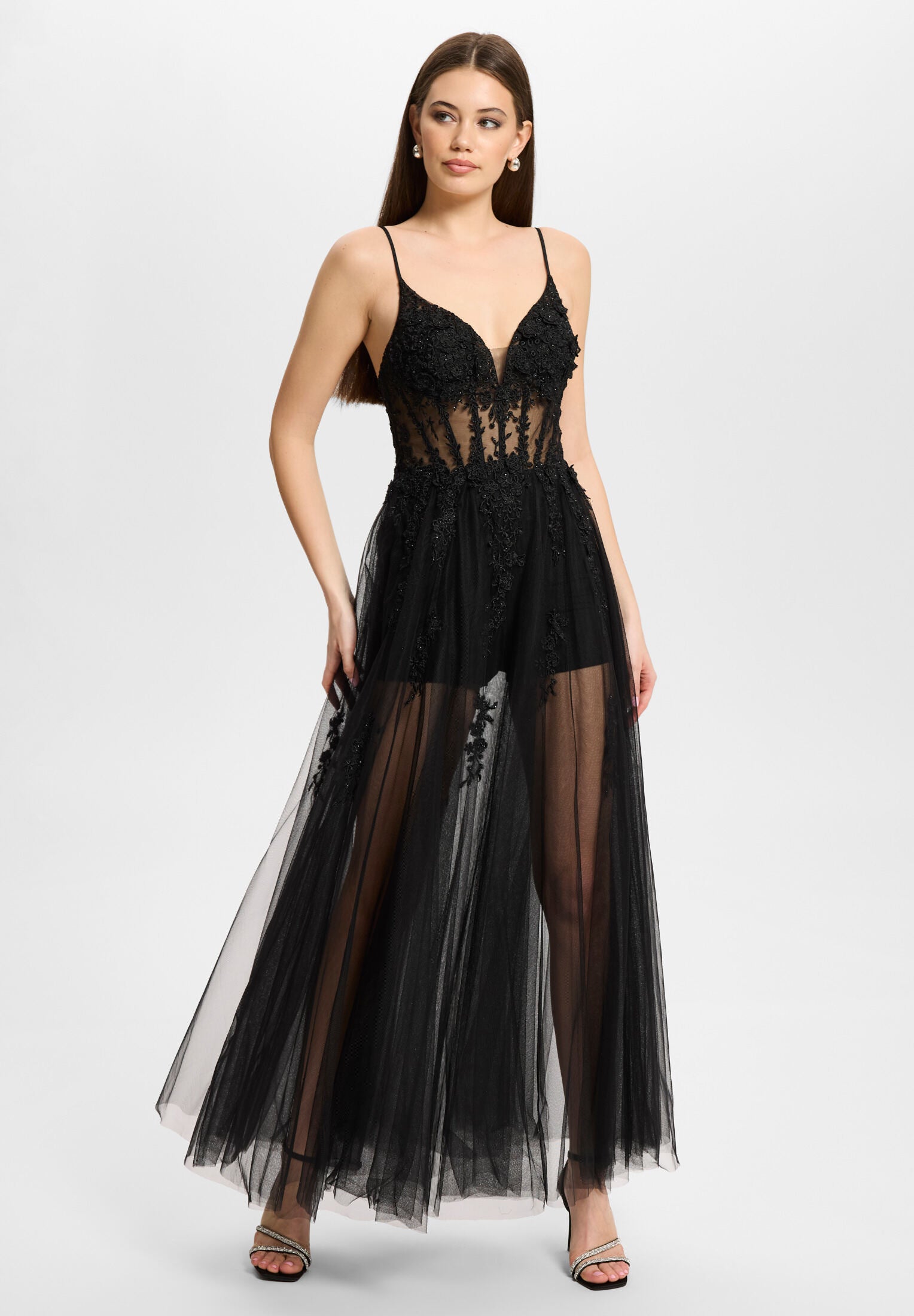 Tüllkleid mit kurzer Jerseyhose
