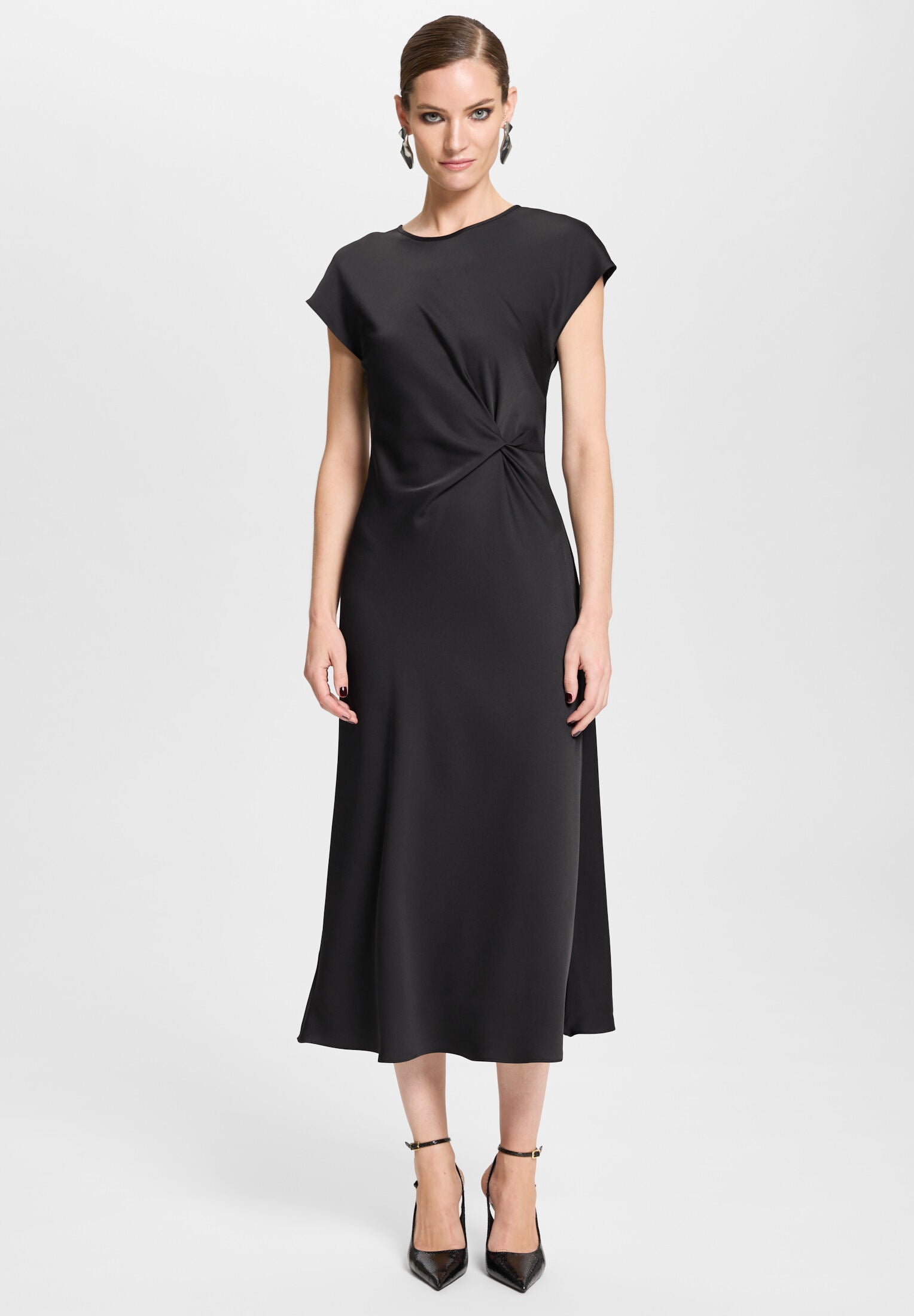 Midi Kleid mit Knoten Detail