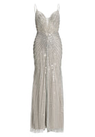 Abendkleid mit all-over Stickerei