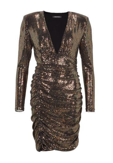Minikleid aus foliertem Glitzerjersey