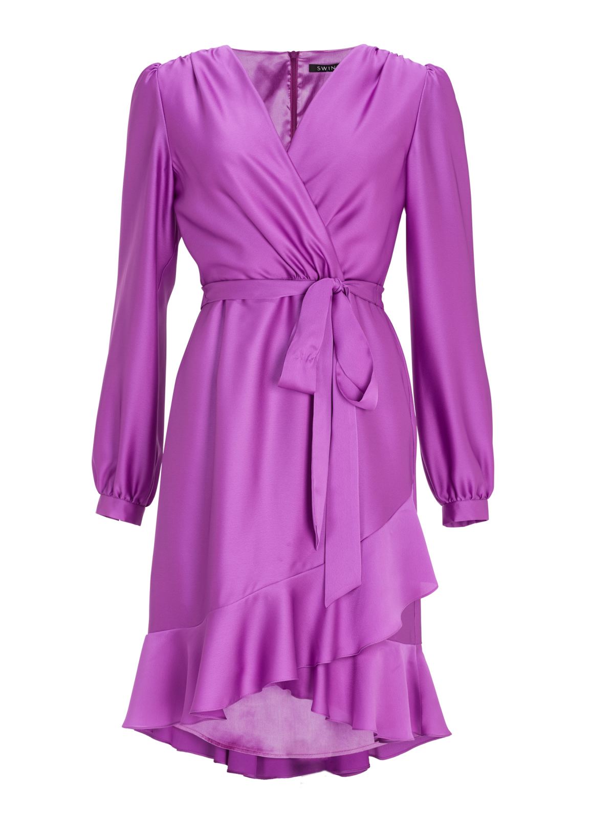 Volantkleid aus nachhaltigem Satinchiffon