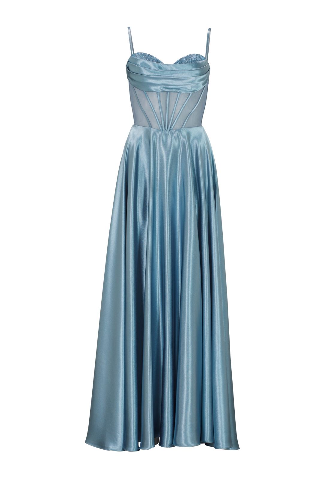See-through-Corsagenkleid mit Ziersteinen