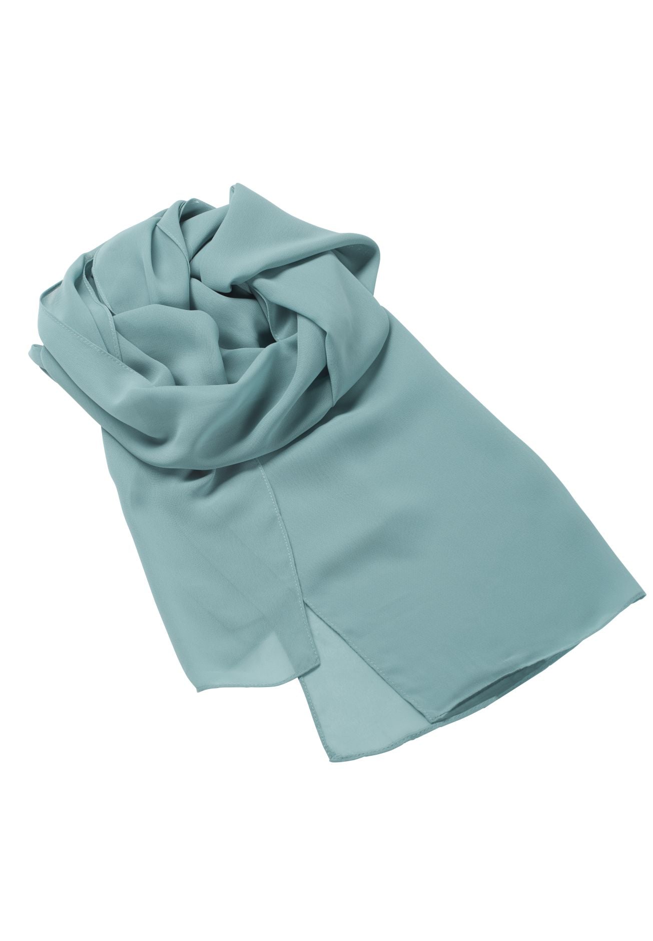 Zarte Chiffon-Stola im geraden Schnitt sea blue