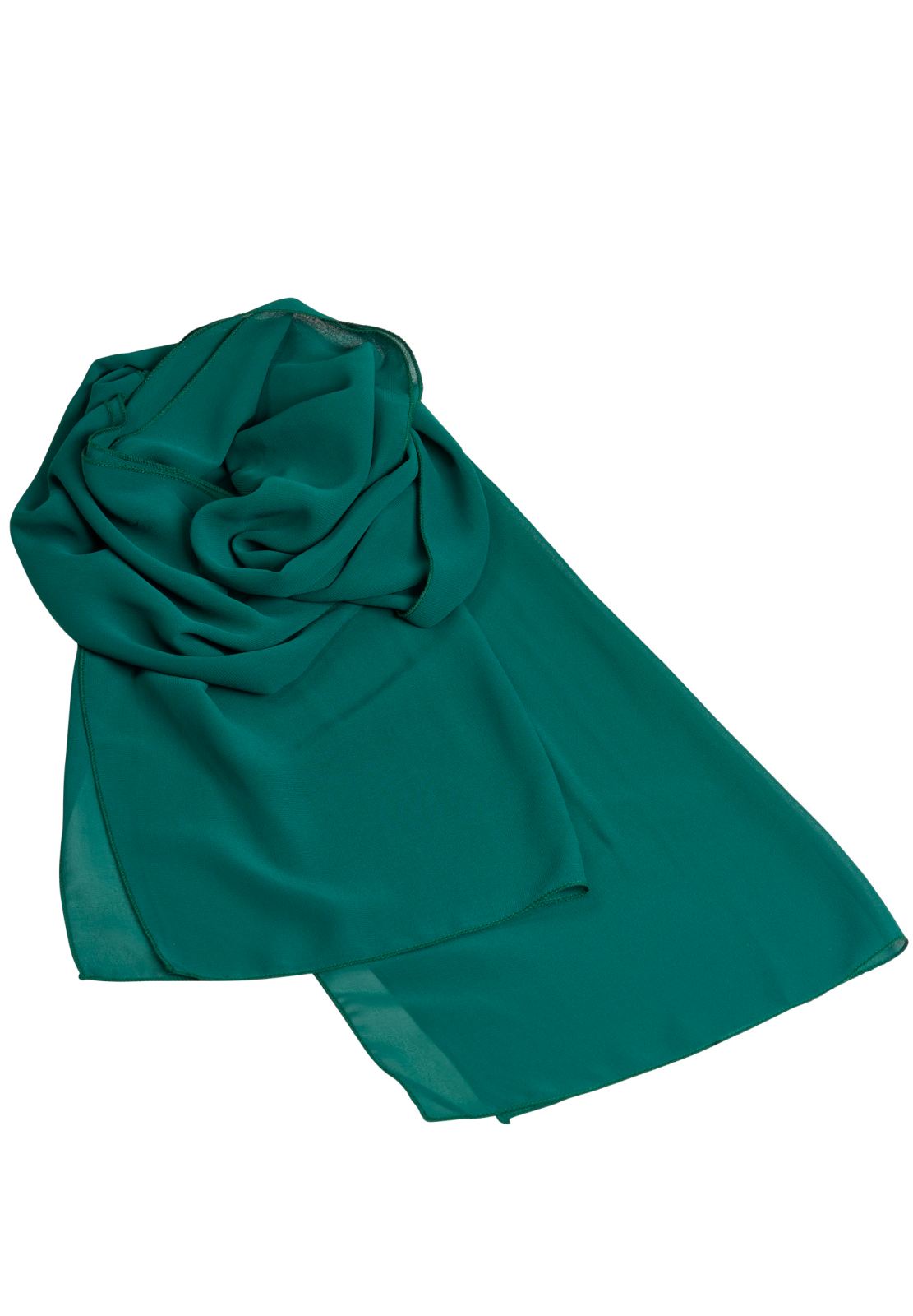 Zarte Chiffon-Stola im geraden Schnitt pine green