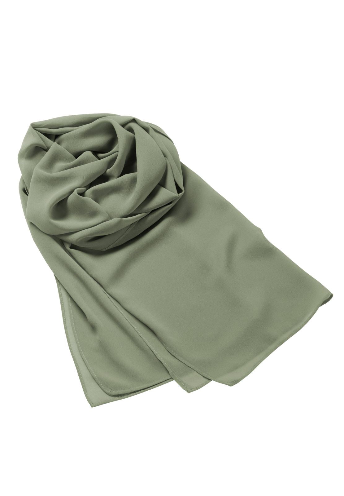 Zarte Chiffon-Stola im geraden Schnitt moss green