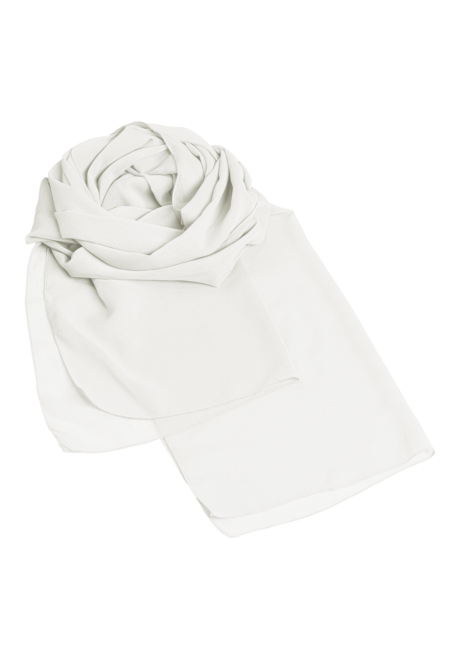 Zarte Chiffon-Stola im geraden Schnitt ivory
