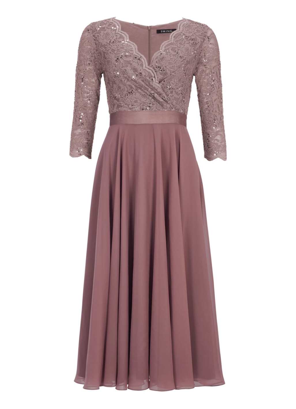 Cocktailkleid aus Material-Mix