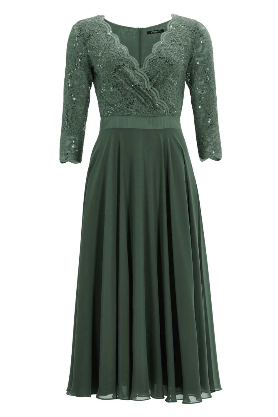 Cocktailkleid aus Material-Mix