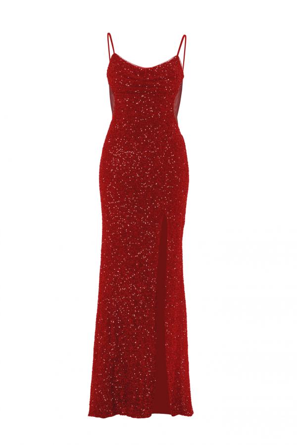 Slipdress mit transparenter Rückenpartie