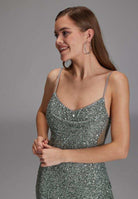 Slipdress mit transparenter Rückenpartie