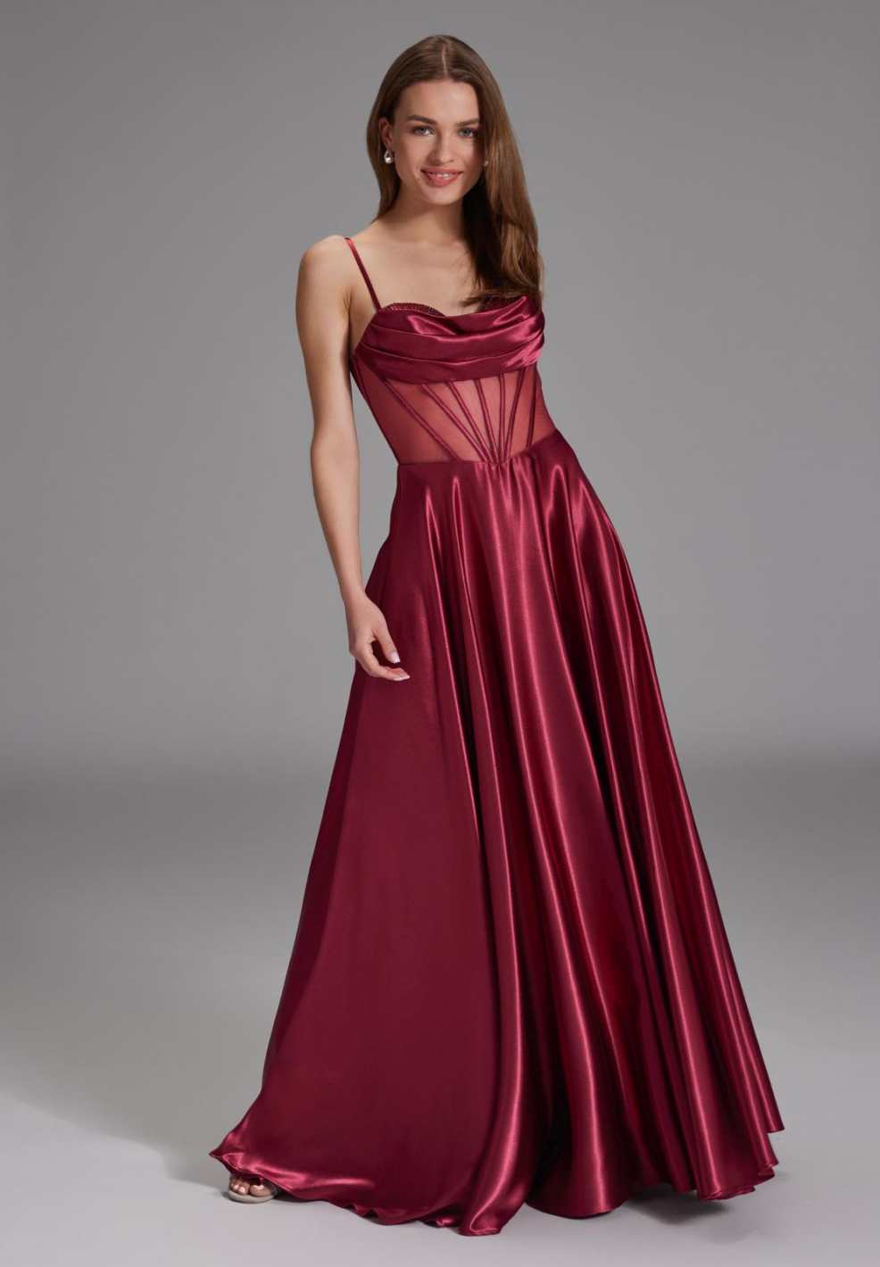 See-through-Corsagenkleid mit Ziersteinen