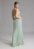 Slipdress mit transparenter Rückenpartie