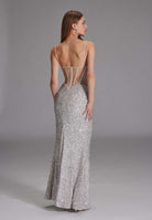 Slipdress mit transparenter Rückenpartie