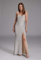 Slipdress mit transparenter Rückenpartie