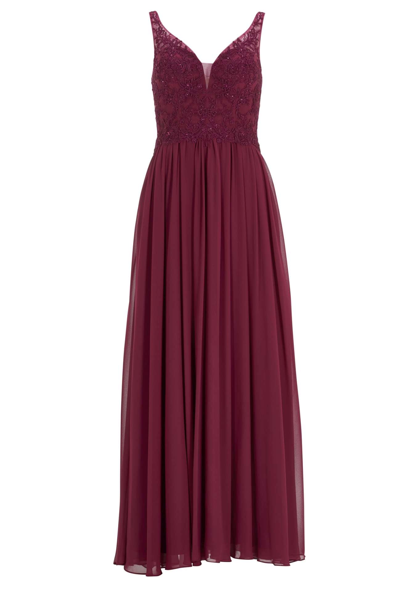Chiffonkleid mit Spitzenstickerei