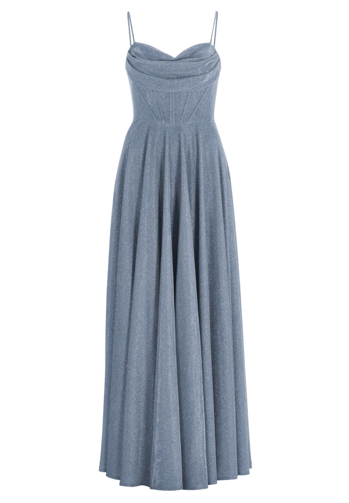 Schimmerndes Abendkleid mit Drapierung