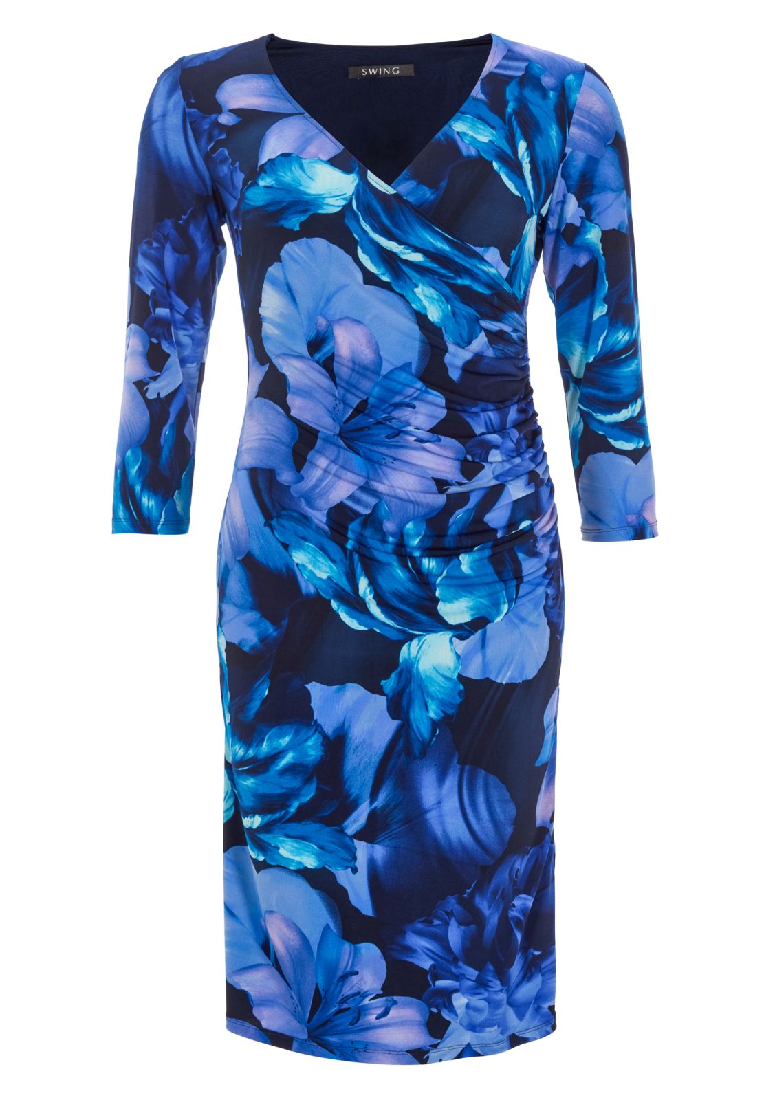 Wickelkleid aus floral bedrucktem Jersey