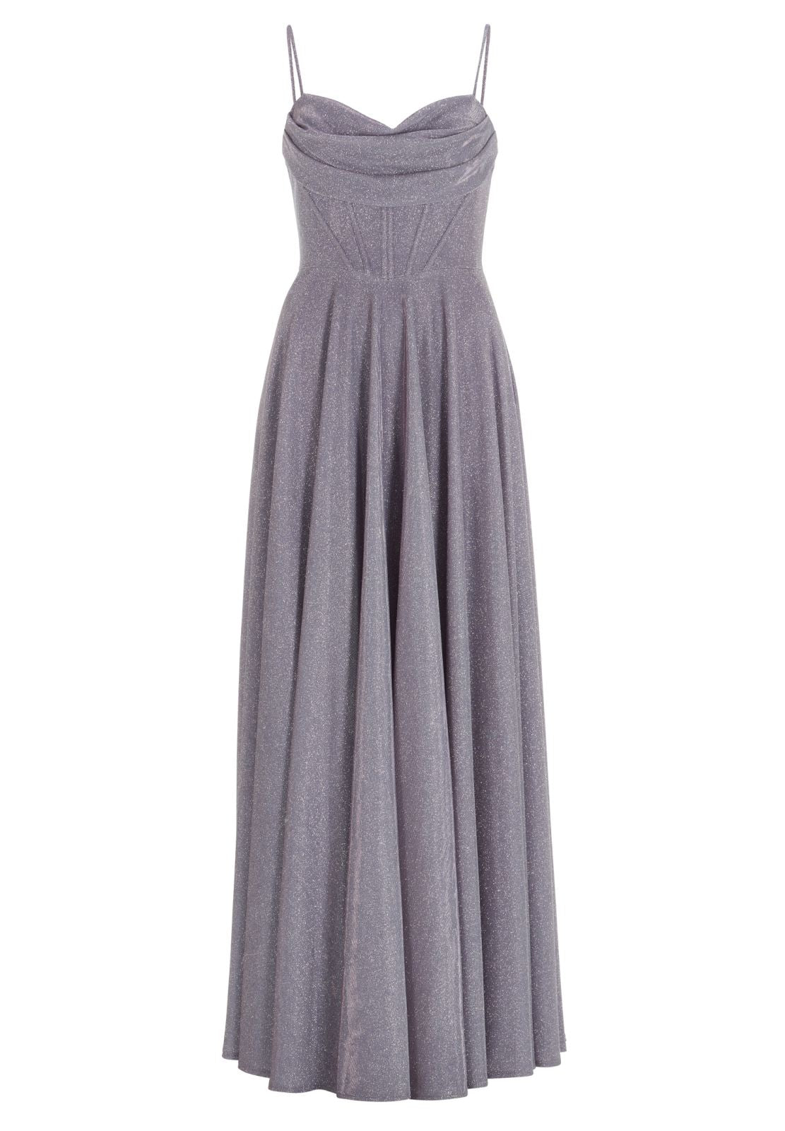 Schimmerndes Abendkleid mit Drapierung