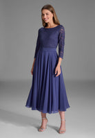 Midikleid mit fließendem Chiffon-Rock future blue