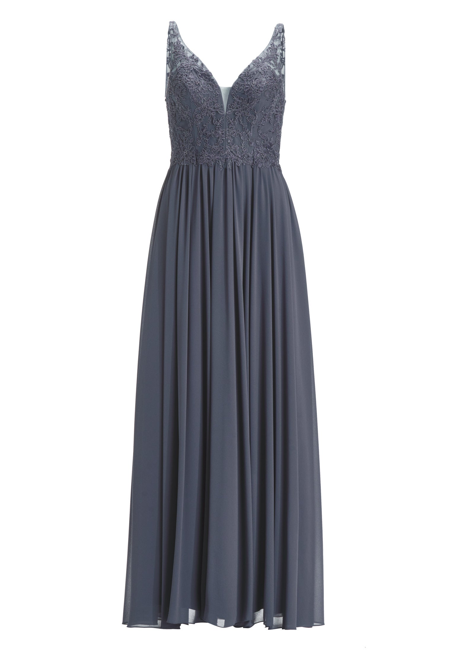 Chiffonkleid mit Spitzenstickerei
