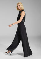 Ärmelloser Jumpsuit mit Schluppenblusen Top aus elastischer Paillette