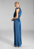 Jumpsuit mit Schluppe aus gehämmertem Satin