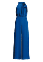 Jumpsuit mit Schluppe aus gehämmertem Satin