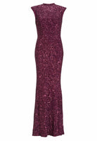 Hochgeschlossenes Paillettenkleid mit Rückenausschnitt