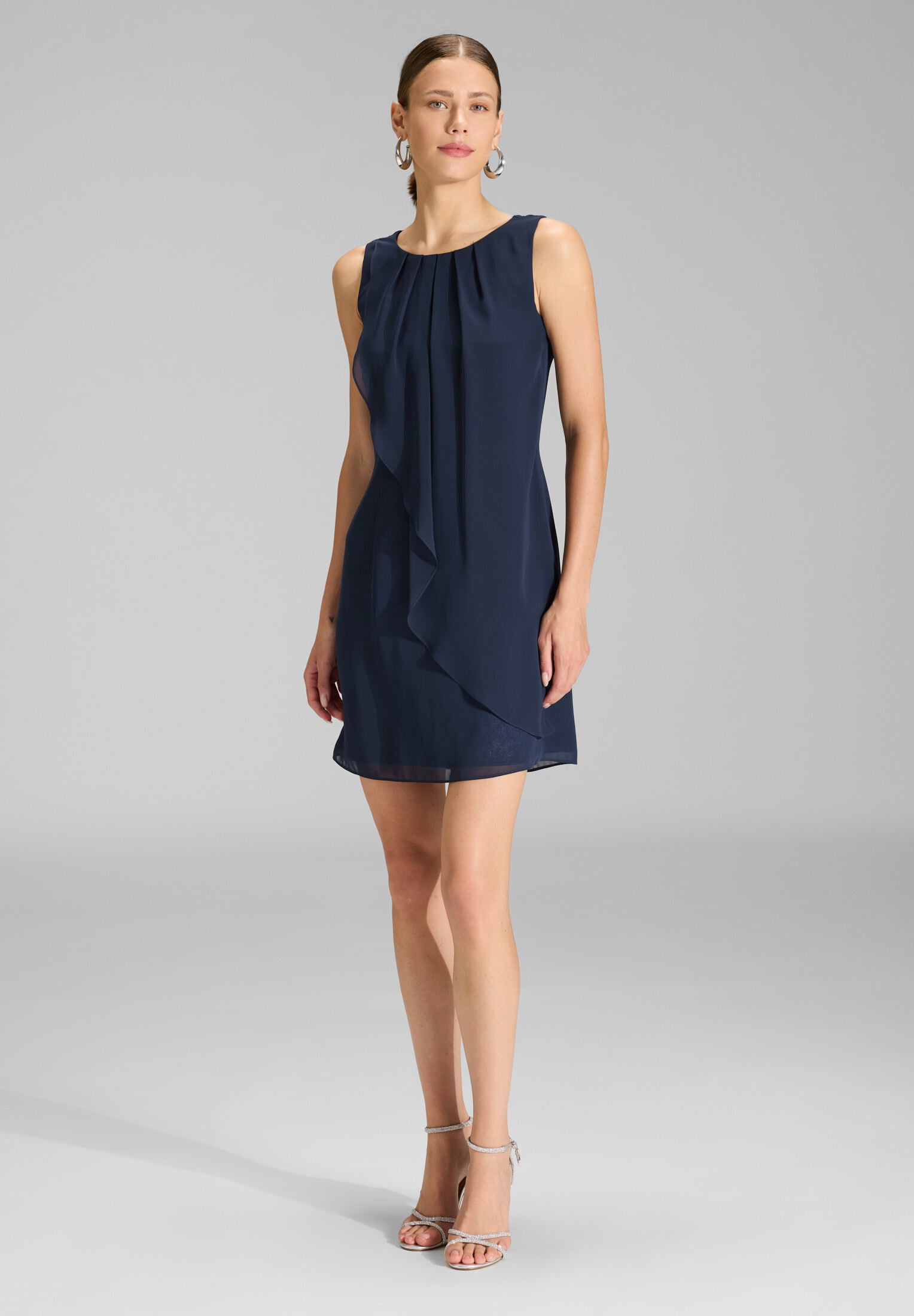 Cocktailkleid aus Chiffon navy