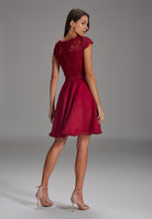 Cocktailkleid mit Spitzenoberteil und Chiffon Rock