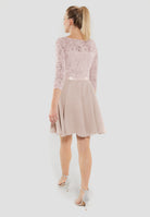Cocktailkleid aus Paillettenspitze mit Chiffonrock