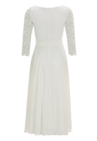 Abendkleid Midi mit Oberteil aus floraler Spitze und Chiffon Rock