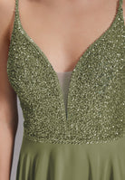 Abendkleid aus Materialmix