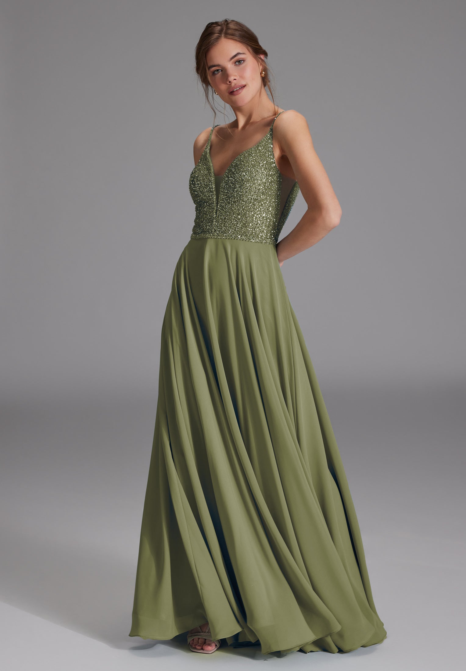 Abendkleid aus Materialmix