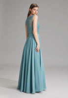 Abendkleid aus Material-Mix