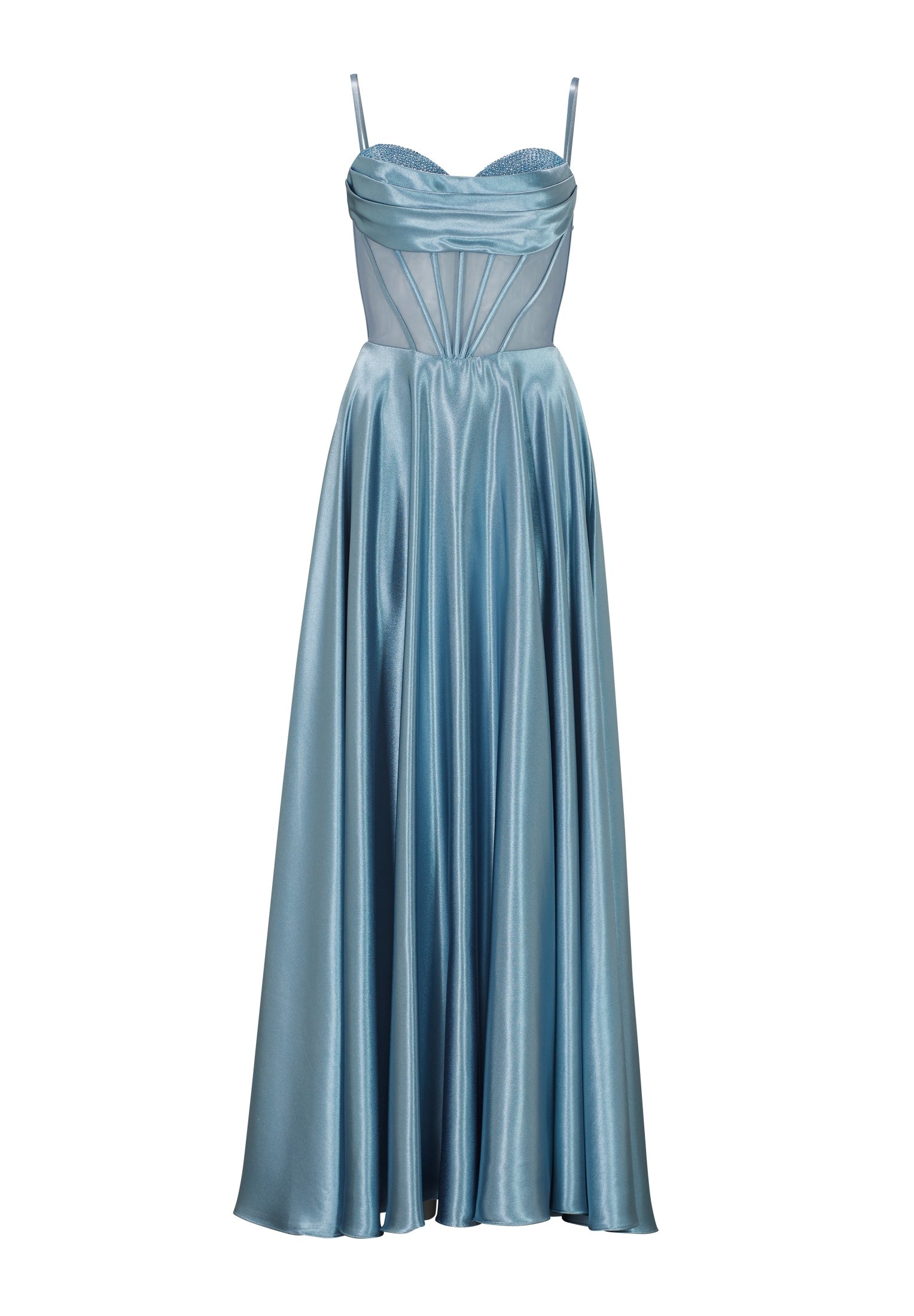 See-through-Corsagenkleid mit Ziersteinen