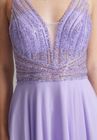 Midilanges Cocktailkleid aus Materialmix