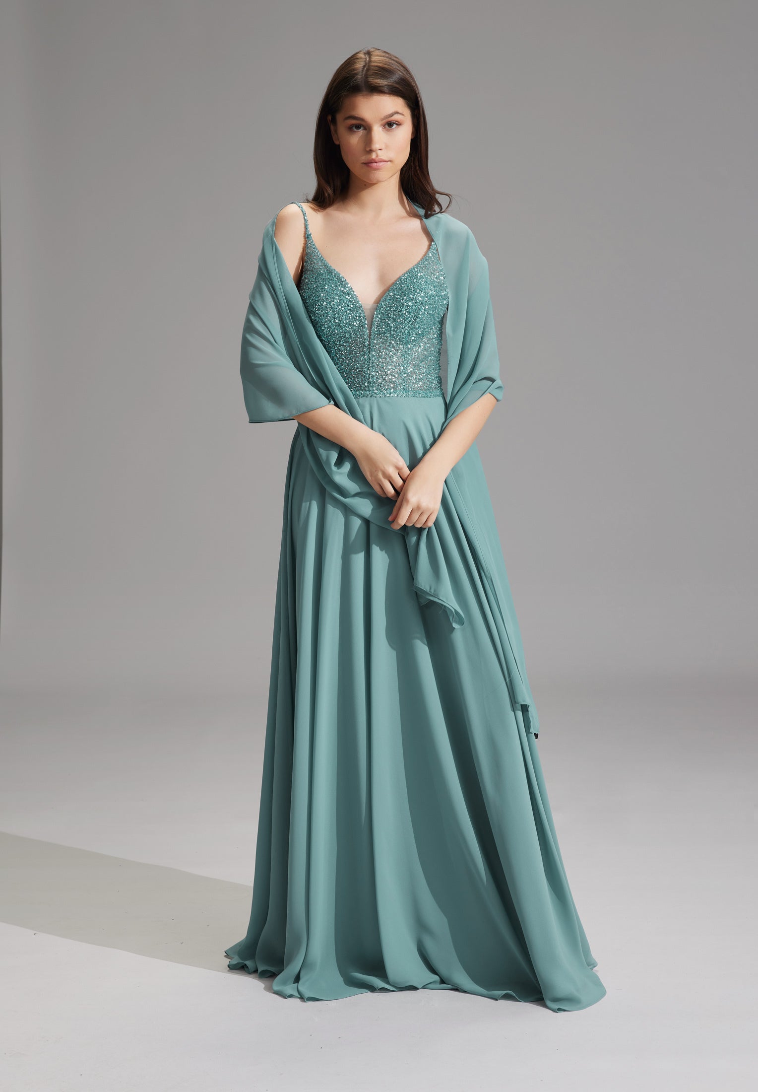Stola aus Chiffon deep slate One Size