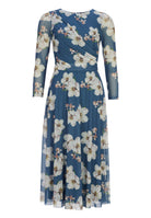 Midilanges Meshkleid mit 3/4-Arm