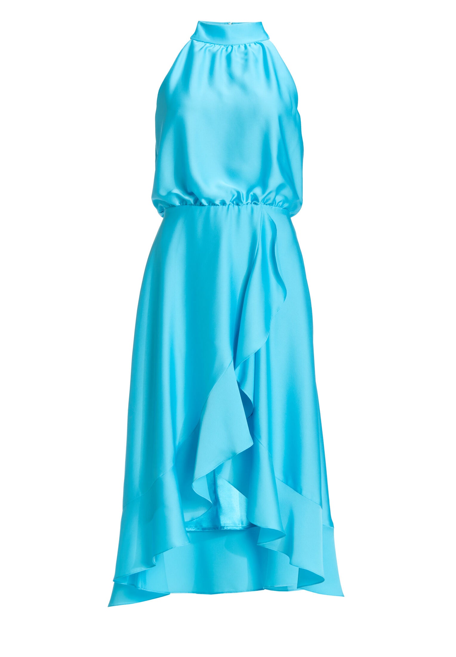 Cocktailkleid aus Satin mit Volant