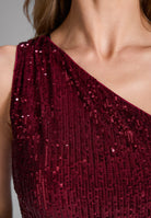 One Shoulder Abendkleid aus elastischer Paillette