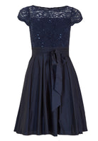 Cocktailkleid aus Taft und Spitze