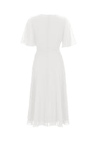 Chiffon Kleid in Wickel Optik mit Vokuhila Saum