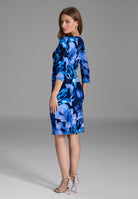 Wickelkleid aus floral bedrucktem Jersey