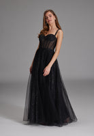 Tüllrobe mit Schimmereffekt black